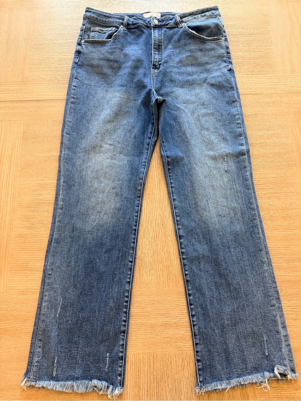 RISEN High Rise Distressed Raw Hem Jeans – 2XL